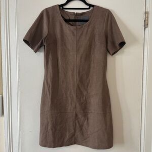 Faux Suede A-Line Dress